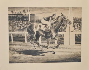 Charles Ellis (1922-2004) Original Churchill Downs Illustration C.1950s