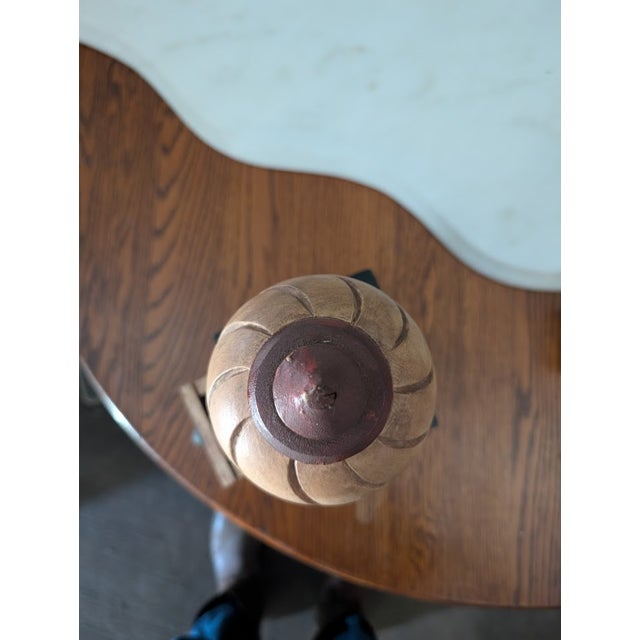 Vintage Hand-Carved Wooden Finial With Hidden Drawer – Ornate Sculptural Tabletop Decor For Sale - Image 4 of 9