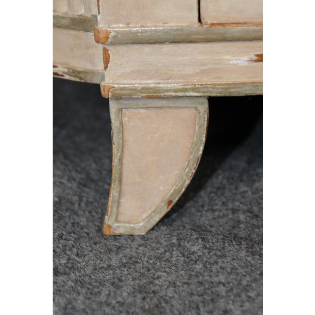 Wood Antique White Painted Marble Top Venetian Style Single Door Commode Circa 1950 For Sale - Image 7 of 11