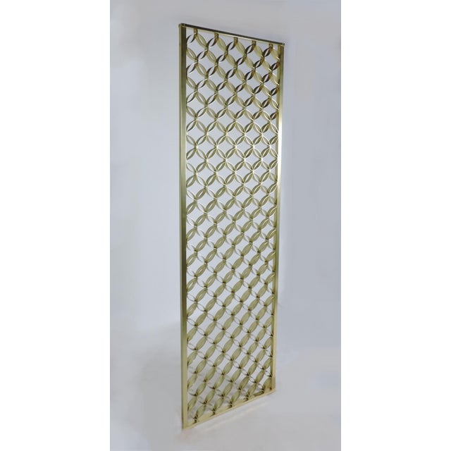 Mid Century Modern Geometric Metal Single Panel Screen or Room Divider For Sale - Image 9 of 11