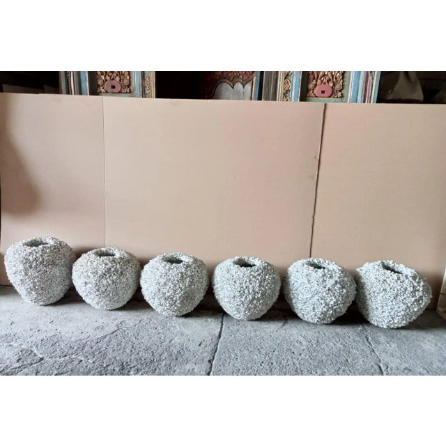 White Vintage White Barnacle Shell Pot For Sale - Image 8 of 9