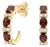 Garnet Huggies Hoops Earrings | January Birthstone Earrings | 18k Gold Plated Sterling Silver Earrings - A Pair For Sale