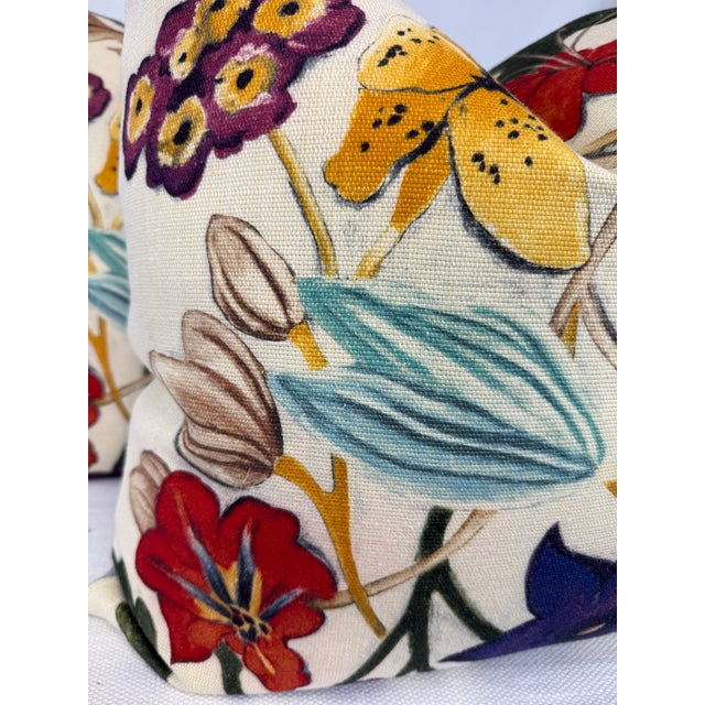 Transitional Dedar “About Flowers” in Marquises 22” Pillows-a Pair For Sale - Image 3 of 3