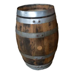 2009 St George's Wooden Oak / Metal Banded Smaller Size Whiskey Barrel Uk Stamp