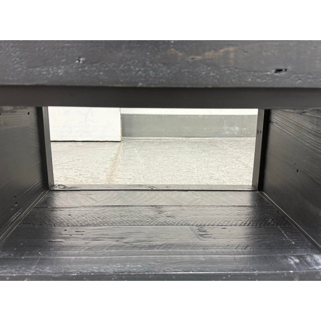 West Elm Plank Wood Nightstand For Sale - Image 9 of 12