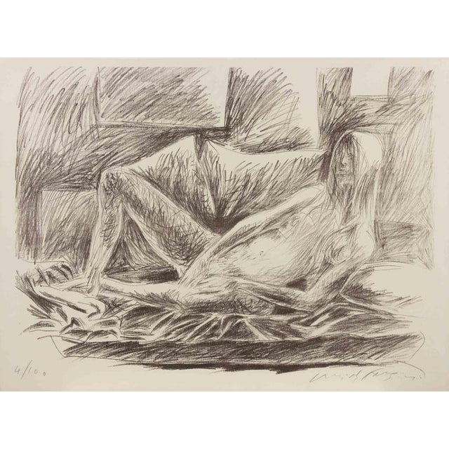 Lithograph on paper. Hand signed and numbered in pencil. Edition of 100. Excellent condition. This piece is attributed to...