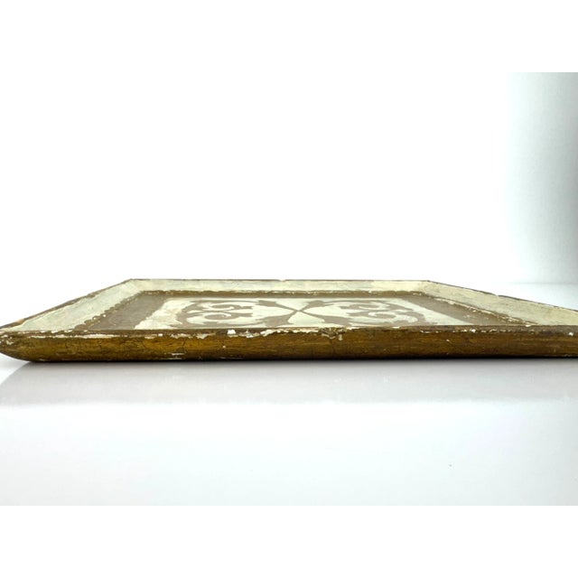 White Vintage Florentia Italian Gilt & White Decorative Tray For Sale - Image 8 of 12
