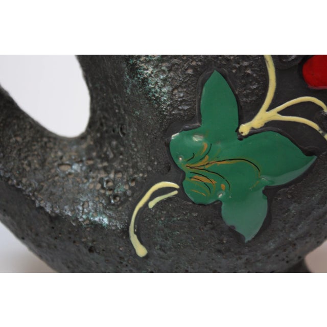 Mid Century Italian Modern San Marino Fat Lava Ceramic and Enamel Pitcher For Sale - Image 11 of 13