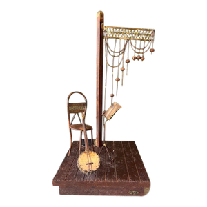 Vintage Curtis Jere Tabletop Metal Art Sculpture of a Music Scene