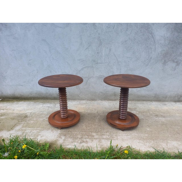 Pedestal Tables in the style of Charles Dudouyt, 1930s, Set of 2 For Sale - Image 12 of 18