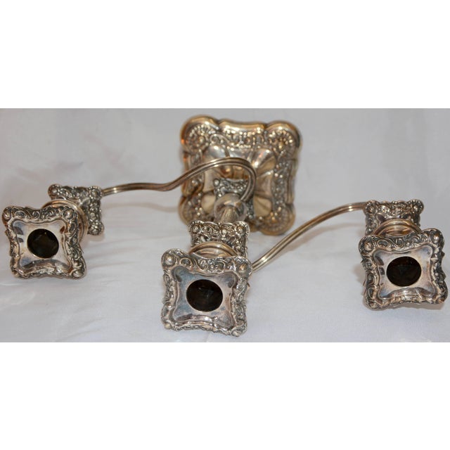 International Silver e.g. Webster & Sons International Silver Co. Art Deco Pair of Candelabras For Sale - Image 4 of 13