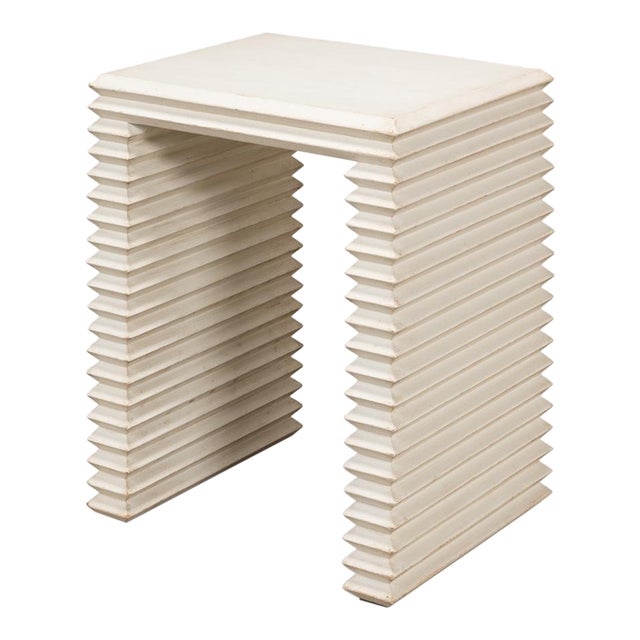 White Stacked Side Table For Sale