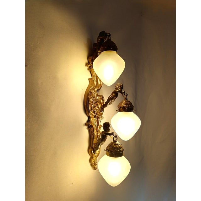 1950s Large Vintage Napoleon III Style Wall Light, 1950s For Sale - Image 5 of 17