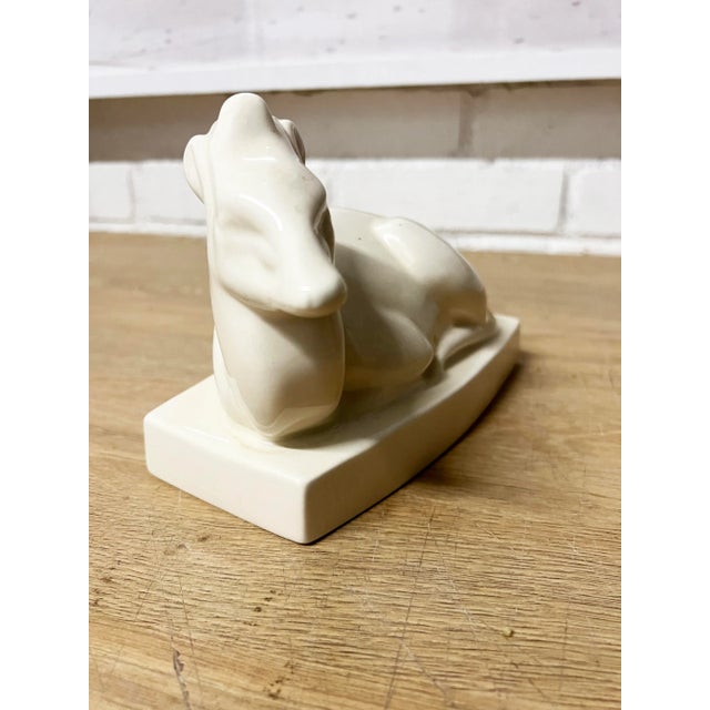 Art Deco Mid 20th Century Wedgwood Art Deco Style Seated Deer Figurine For Sale - Image 3 of 4