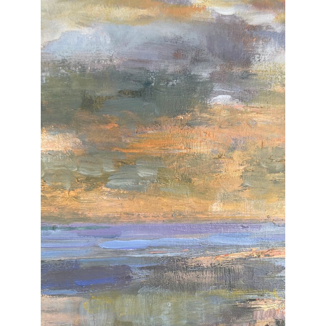 2020s “Fiery Sunset” Original Oil Painting Contemporary Seascape For Sale - Image 5 of 6