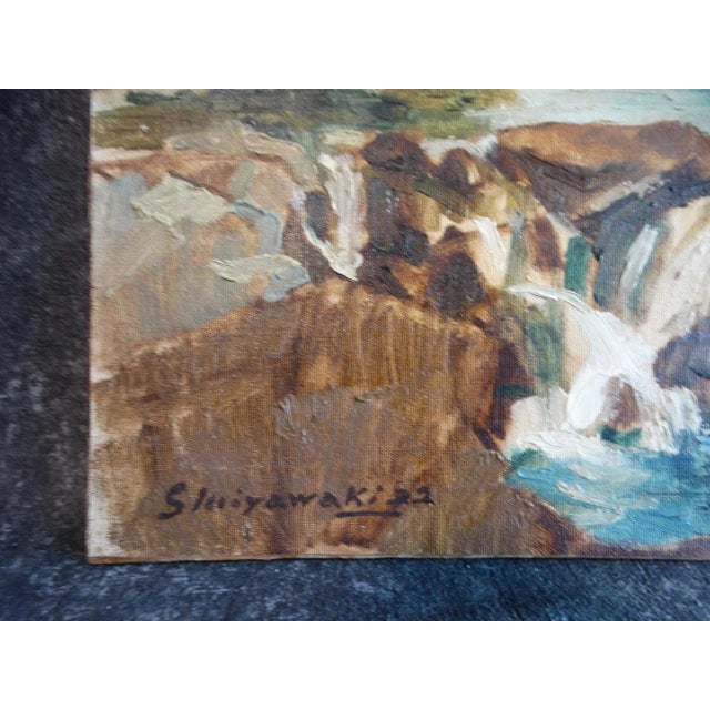 1950s 1952 "The Cataracts" Modern Abstract Oil Painting on Board by S. Miyawaki, Framed For Sale - Image 5 of 10