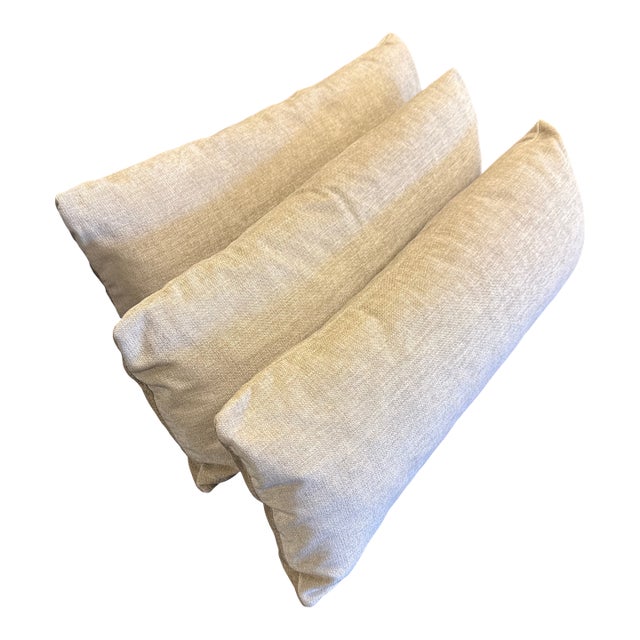 Bespoke Light Neutral Woven Accent Pillows, Set of Three For Sale