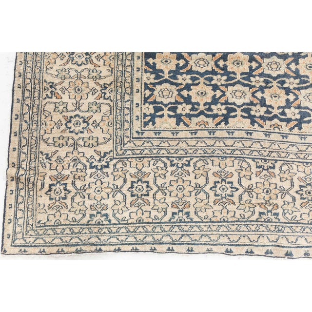 1920s Persian Meshad Botanic, Beige, Brown and Black Handwoven Wool Rug For Sale In New York - Image 6 of 8