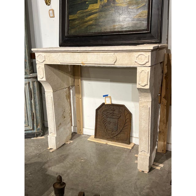 Antique French Limestone Fireplace Mantel From Burgundy, 19th Century For Sale - Image 14 of 18