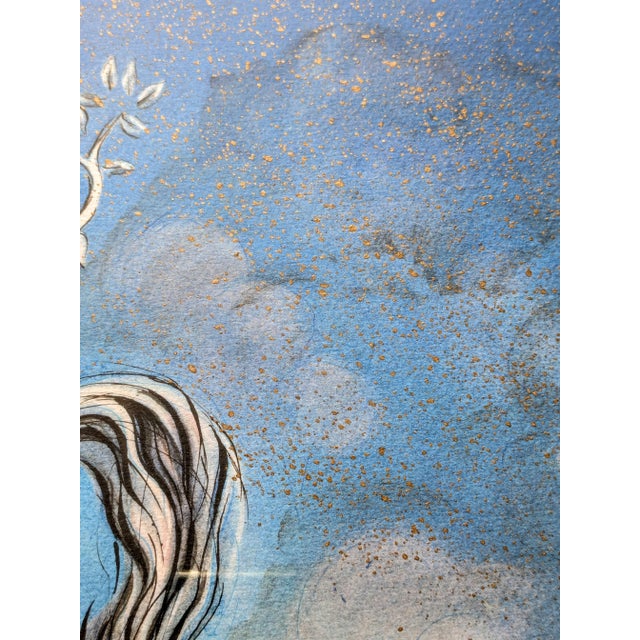 Salvador Dali, The Unicorn, Cheval Allegre, Original Color Lithograph with Gold Spots in Relief, 1970s For Sale - Image 8 of 15