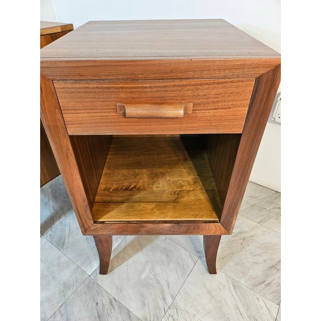 1960s Walnut Night Stands, A Pair For Sale - Image 12 of 16