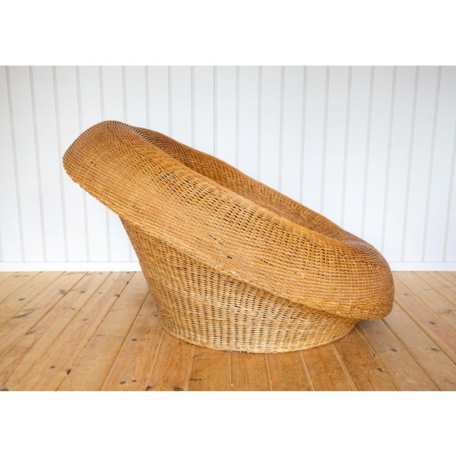 1970s Mid-Century Modern Sculptural Wicker Basket Lounge Chair by Isamu Kenmochi, 1970s For Sale - Image 5 of 18