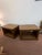 Postmodern 1970s Set of Two Postmodern Cube Side Tables With Brass Corner Brackets For Sale - Image 3 of 12
