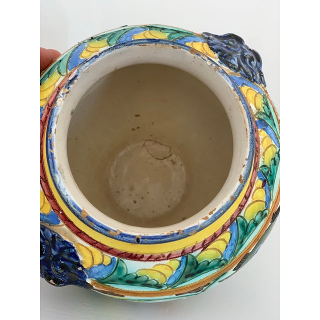 Early 20th Century Italian Terra Cotta Majolica Vase For Sale - Image 5 of 12