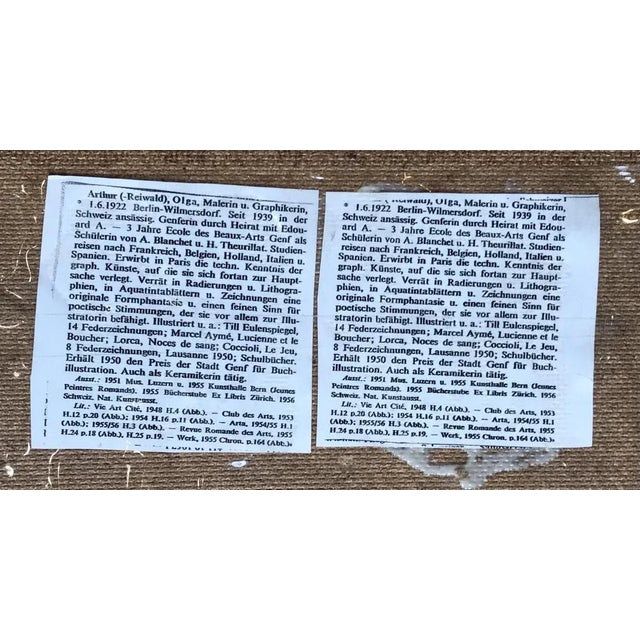 1970s Olga Reiwald, Artist at Work, 1976, Watercolor For Sale - Image 5 of 7