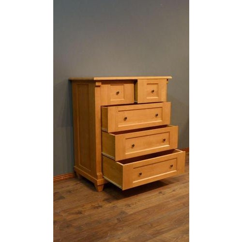 Five-Drawer Linen Chest in Alder For Sale - Image 3 of 9