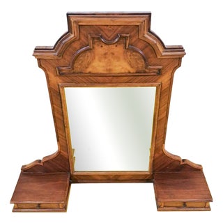 Antique Wood Table Mirror For Sale