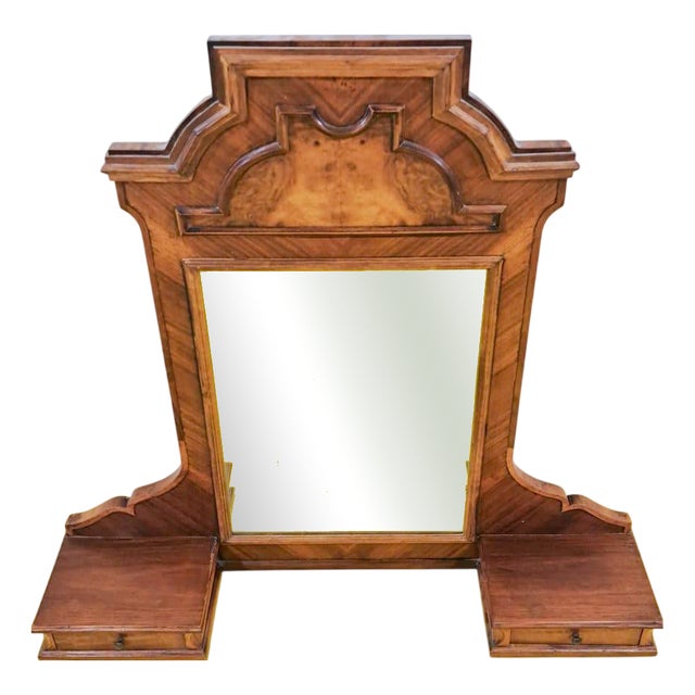 Antique Wood Table Mirror For Sale