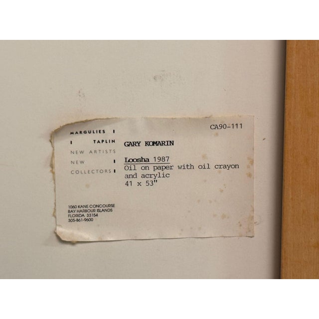 Gary Komarin, Contemporary, Oil on Paper, Large Abstract Painting, Usa, 1987 For Sale In New York - Image 6 of 13