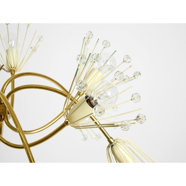 Mid-Century Modern Glass and Brass Chandelier by Rupert Nikoll, 1950s For Sale - Image 16 of 18