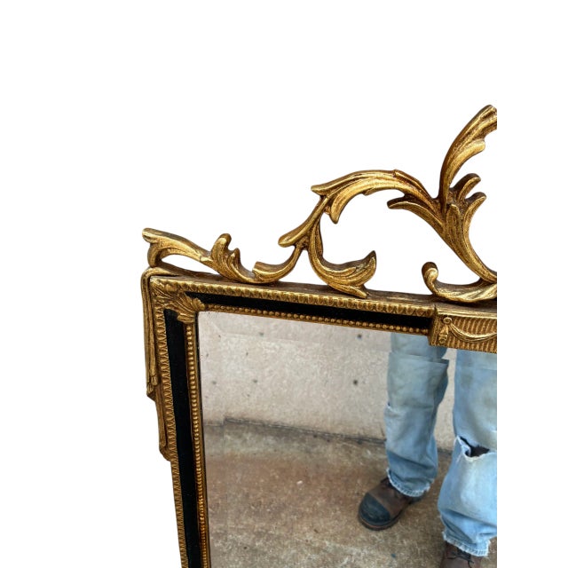 Vintage Decorative Arts Mirror Gold Gilt French Louis XIV Style For Sale In Philadelphia - Image 6 of 13