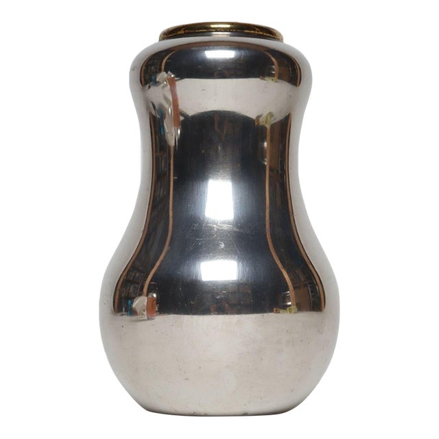 Swedish Art Deco Pewter and Brass Pear Vase by Björn Trägårdh for Svenskt Tenn For Sale