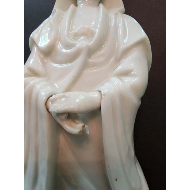 Early 20th Century Blanc De Chine Guayin For Sale - Image 4 of 6