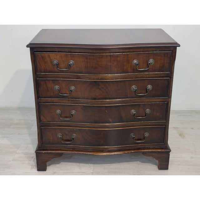 Brown Vintage Chippendale Chest of Drawers in Wood, 1955 For Sale - Image 8 of 18