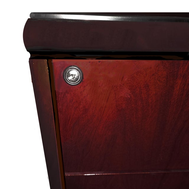 Custom MidCentury Cherry Wood Laminate Locking Storage Credenza With