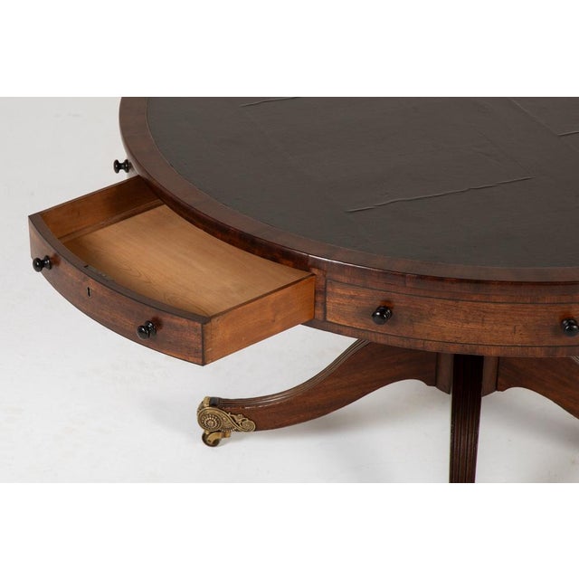 19th Century English Regency Mahogany Drum Table For Sale - Image 9 of 11