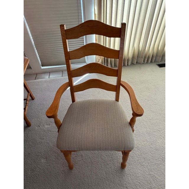 1990s Cherrico Solid Oak Expandable Dining Set With 10 Chairs For Sale - Image 12 of 12