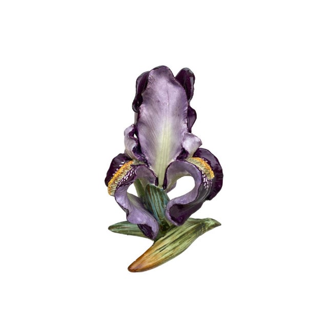 19th Century French Majolica Iris Jardiniere Onnaing For Sale - Image 13 of 13