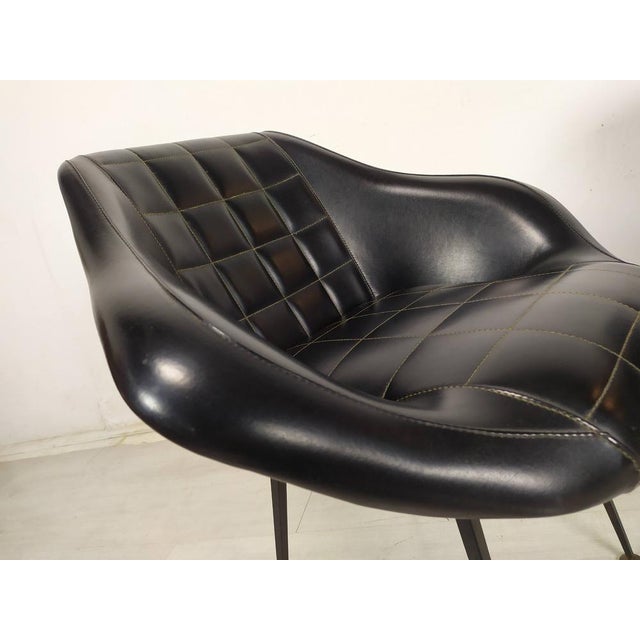 Set of Vintage Black Skai Armchairs, 1960s For Sale - Image 17 of 18