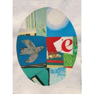 Abstract Oval Composition With Birds and Other Images by Max Apart, 1982 For Sale