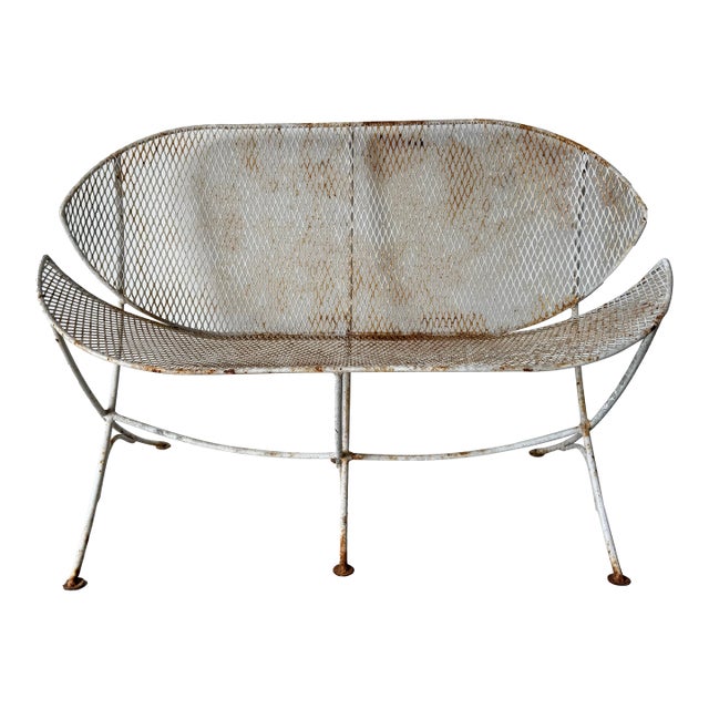 1960’s Vintage Maurizio Tempestini for Salterini “Clamshell” or “Orange Slice” Outdoor Settee For Sale