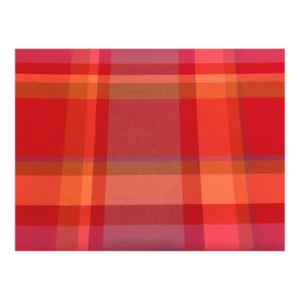 Designer Water & Stain Resistant Indoor Outdoor Red Coral Purple Burnt Orange Plaid Tartan Upholstery Drapery Fabric