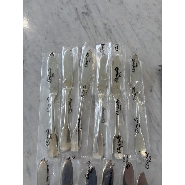 Modern Cluny Pattern Flatware Set from Christofle, Set of 87 For Sale - Image 3 of 13