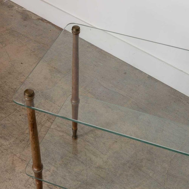 French Wood and Glass Two-Tier Side Table For Sale - Image 15 of 15