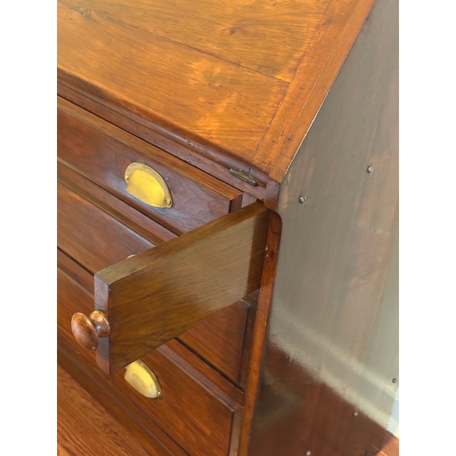 Antique American Walnut Slant Front Writing Desk With Drawers Circa 1800's For Sale - Image 11 of 18