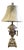 Vintage Italian Porcelain Figural Hand Painted Gilt Table Lamp With Shade For Sale